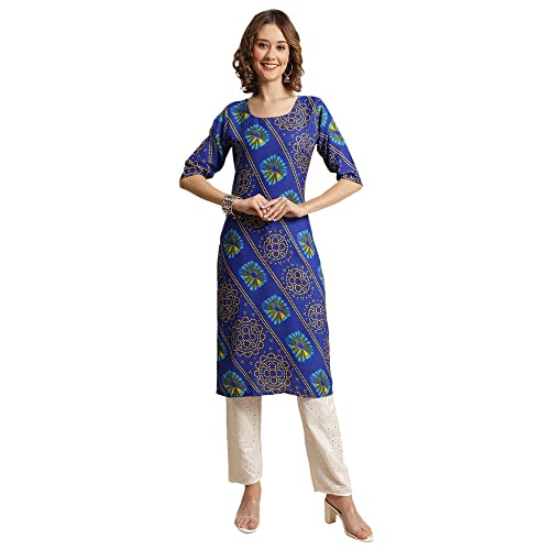 Image of Pinkmint Women's Crepe Digital Printed Straight Kurta