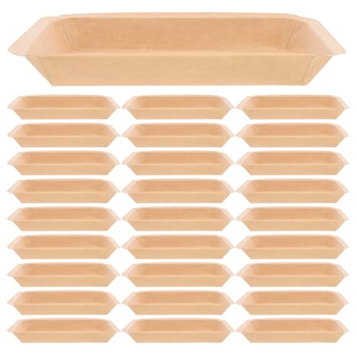 Artibetter 50piezas Unidades Plato de Papel Desechable Rectangular para Barbacoa para Mariscos y Eventos º Ecológico y Práctico
