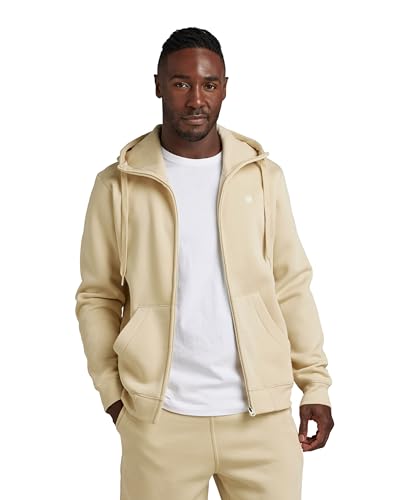 G-STAR RAW Herren Premium Core Hooded Zip Thru Sweatshirt, Beige (postbag...
