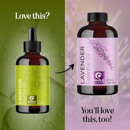 Image of Pure Undiluted Camphor Essential Oil - 100% Pure Camphor Oil for Aromatherapy and Beauty DIYs Great for Soothing Skin and Clearing Chest - Outdoor Diffuser Oil for Patios and Porches (4 Fl Oz)