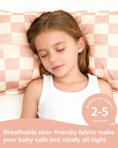Image of ALVABABY Toddler Pillowcases Stretchy Soft Fit 13 inchx 18 inch or 12 inchx16 inch Kids Pillow Cover Envelope 2 Pack for Girl Boy Travel