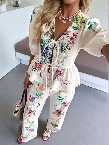 Ensemble femme 2 pièces fleuri pour vos tenues de vacances d'été chic - 5
