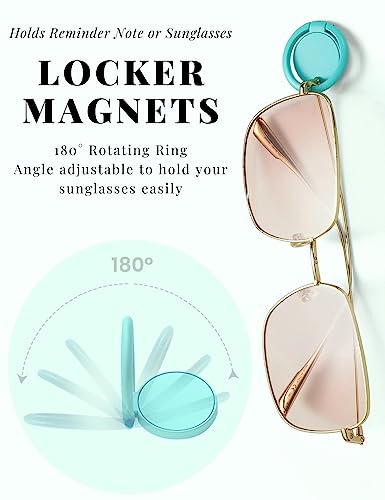 Image of Mymazn Magnetic Locker Mirror for School Locker, 5pcs Locker Accessories Kit with Magnetic Mirror, Dry Erase Board, Pen Holder, Locker Magnets for Refrigerator, Office Cabinet (Blue)