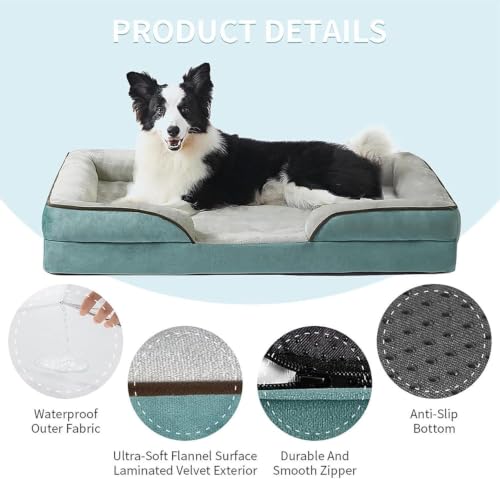 Image of Cutepups Orthopedic Dog Bed Comfortable Dog Mattress for Sleeping, Washable pet Bed for Dogs (Washed Blue /Cream, S)