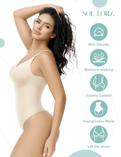 Women's Shapewear Bodysuit Tummy Control Body Shaper Sculpting Snatched Waist Trainer Thong Body Suit3