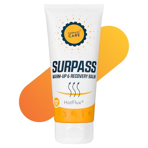SURPASS Bálsamo para Calentar y Recuperar 200ml - Bálsamo para Aliviar los Músculos y las Articulaciones Hotflux - Innovador Calentador Corporal - Ayuda a la Recuperación Después del Deporte