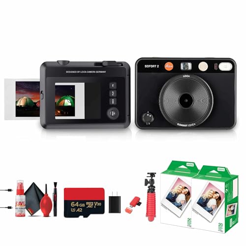 Leica SOFORT 2 Instant Camera 100 Years of Leica Limited Edition Hybrid Digital & Instant Print Premium Design + 64GB MicroSD + Flexible Tripod + 2X Instant Film (2X 10 Pack) + More