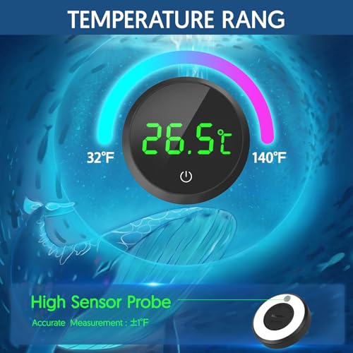 QZQ Fish Tank Thermometer Aquarium Thermometer Digital Wireless Touch Stick LED Display ±1°C for Monitoring The Fish Tank Aquarium Temperature Accessories - Image 4