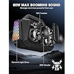 Portable Bluetooth Speaker Wireless - Loud Speakers 80W Peak, 20H Playtime, Light Show, TWS, Deep Bass, BT 5.3, IPX6 Waterproof for Outdoor Travel Camping Beach Pool - Black - Image 2