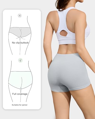 Cotton Boyshort Underwear for Women Cotton Boxer Briefs for Women Underwear Shorts 4 Pack(FQ)3