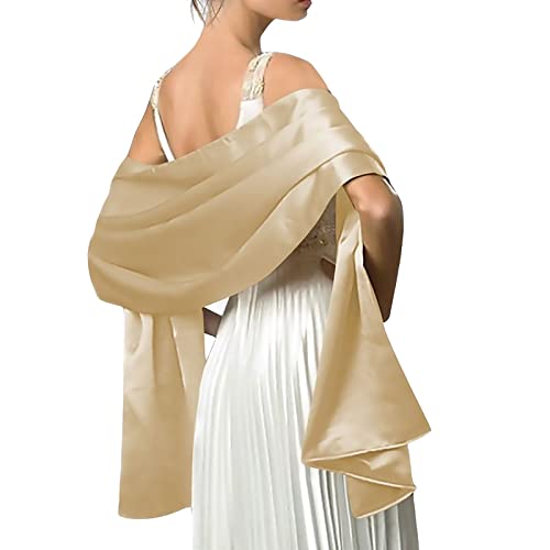 Scarf Women Satin Chiffon Evening Scarve Silky Solid Color Shawl Wraps Stole for Weddings Bridal Bridesmaids Proms Parties