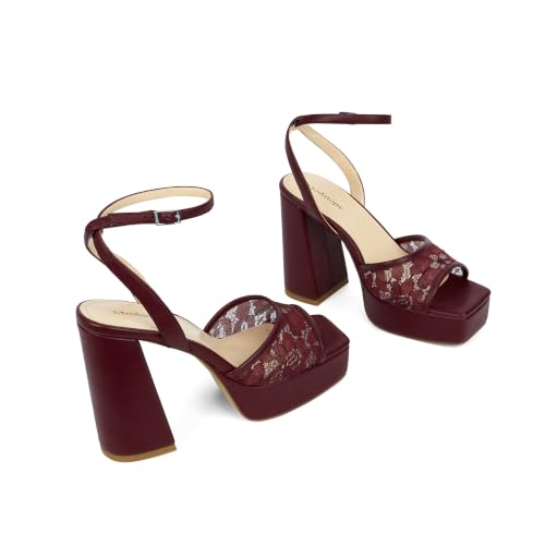 Image of Modatope Platform Heels for Women Chunky Heel Open Toe Ankle Strap Sandals