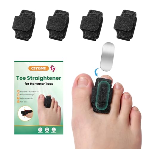 Hammer Toe Correctors for Women & Men - 4 Pack Toe Splints & Wraps for All-Day Comfort for Walking, Running or Rest - Relieve Discomfort from Bent, Curled & Broken Toes