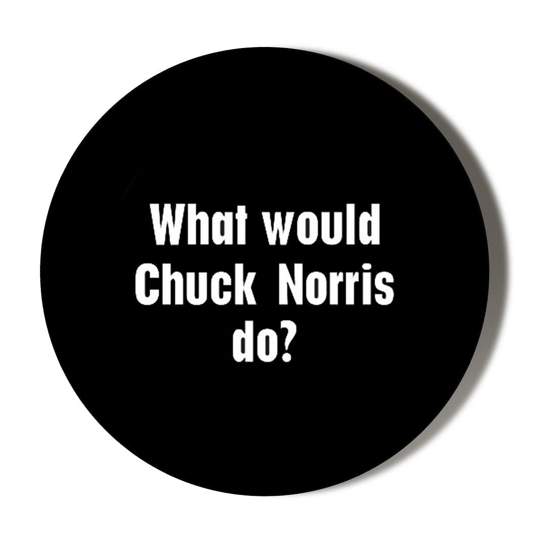 Gift Insanity White What Would Chuck Norris Do 38Mm Round Fridge Magnet