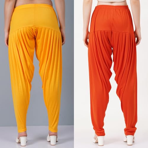 Image of Buy That Trendz Womens Patiala Pants Combo Pack of 2 Viscose Dhoti Patiyala Salwar Harem Bottoms Pants