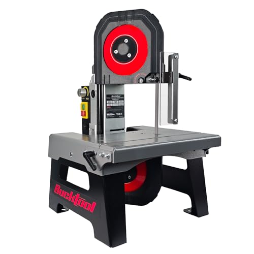 BUCKTOOL 127 mm Metallbandsäge 1200W Bandsäge für Metall 5 Inch Tisch-Bandsäge mit variabler Geschwindigkeit 0 72 4 m/s mit Erweiterungstisch für Werkstatt Garage & Heimwerker