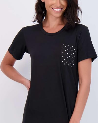 Image of Real Essentials 3 Pack: Women's Short Sleeve Nightgown Dress - Nightshirt Pajama Sleep Shirt Sleepwear (Available In Plus)