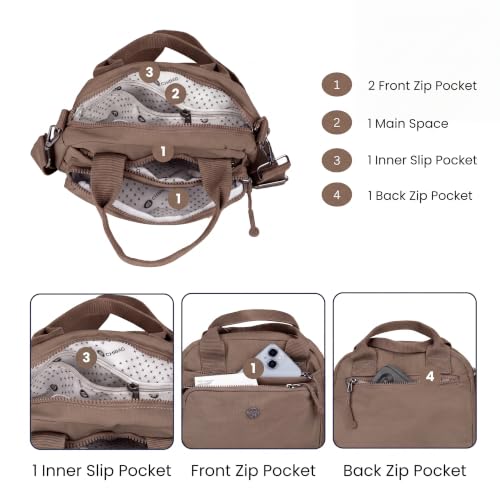 Image of TS WITH TECHSUN Small Women Crossbody Sling Bag Handbag for Travel Office Use, Water Resistant Nylon Shoulder Purse, Adjustable Strap Multipocket Organizer (25(L) X 19(H) X 9(W) CM)