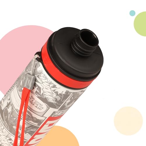 Image of SKi Homeware ALIA Premium Stainless Steel Sipper Bottle for Kids | 3D Disney Touch & Feel Print | Wide Mouth + Sipper | BPA-Free, Odorless | 900ml | Leak-Proof | Carrying Sling | Marvel