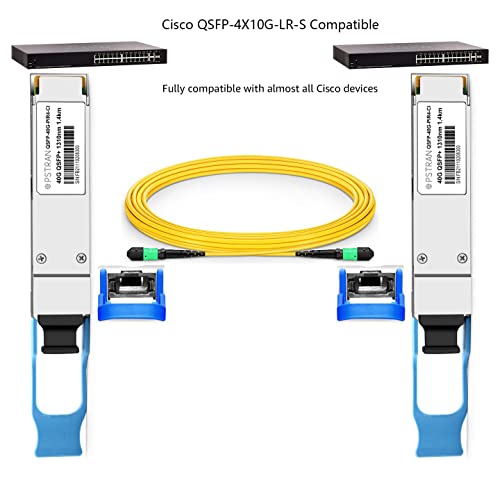 Image of 40GBASE-PIR4 QSFP+ Optical Transceiver Module Compatible with Cisco QSFP-40G-PLRL4 40G PLRL4 1310nm 1.4km DDM MPO-12 /APC SMF