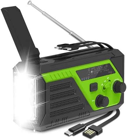 22200mWh Hand Crank Emergency Radio, AM/FM/NOAA Weather Radio, Hand Crank Radio With 4 Built-in Cable, Emergency Weather Radio With Quickly Phone Charger, SOS Alarm For Emergency Winter Storm - View #5