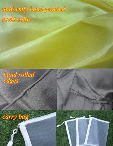 Winged Sirenny Plain Color Belly Dancing Silk Veil 3 Yards, Lightweight Translucent Real Silk Shawl with Hand Rolled Edges2