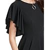 ROMWE Women's Stretchy A Line Swing Flared Skater Cocktail Party Dress Black XL
