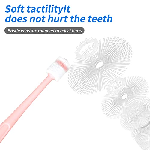 Image of 2pcs Dog Cat Toothbrush for Pet Dental Care,Soft Bristles, Oral Hygiene, Easy to Handle, 360-Degree Pet Toothbrush for Puppy, Small Dog and Cat