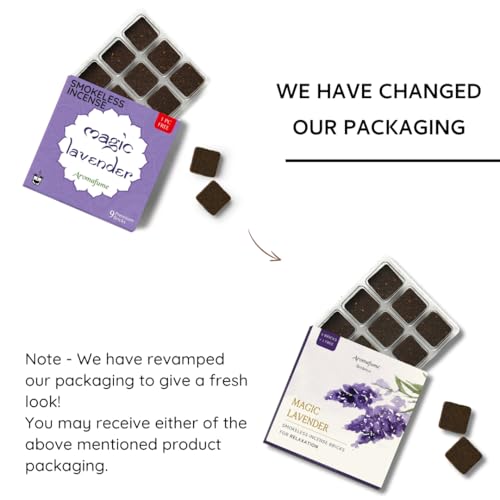 Image of Magic Lavender Incense Bricks Refill Pack (3 x 9 Bricks) by Aromafume | Made with Pure Lavender | Ideal for Meditation, Relaxation, or Yoga | Natural, Low Smoke, Nontoxic Incense Bricks