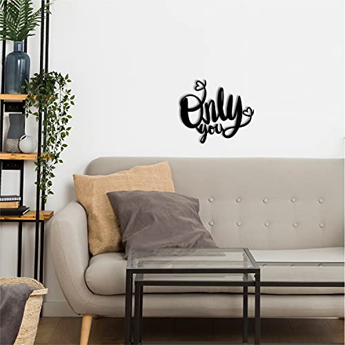 Image of eCraftIndia Only You Wooden Wall Decor for Living Room Bedroom | Home Wall Decor Item| Wall Art for Home Decor| Valentine Gift for Girlfriend Boyfriend Husband Wife Her Him| Valentine Decoration
