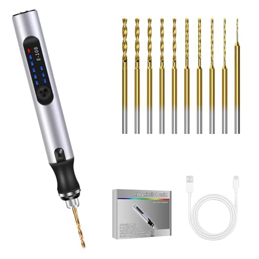 Mini Taladro de Mano Eléctrico, Vankarr 3 Velocidades DIY Micro Taladro Manual Precisión Herramientas bricolaje Giratorias Recargable con 10 Brocas, para Modelismo, Madera, Resina joyería