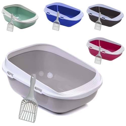 Katzentoilette XXL Jumbo Schale 65 cm graubeige inkl. Schaufel