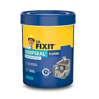 Dr. Fixit Roofseal Classic 1 ltr, No dilution, Terrace waterproofing, Coating, 10 degrees surface temperature Reduction, Insulation