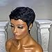 Evasens Pixie Cut Wigs Human Hair Short Wigs for Black Women Human Hair Pixie wig with Bangs Short Black Wig Color 028