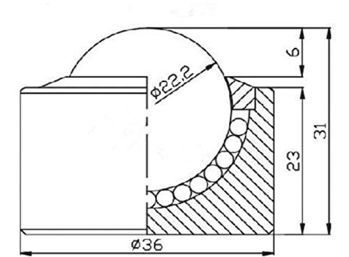 WAAZVXS 22mm Pressed in Bearing Steel Ball KSM-22 Swivel Ball Caster Galvanized Metal Wheel Universal Ball-Transfer-Units (Size : 2pcs)