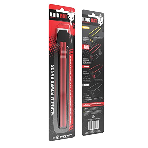 Barnett King Rat Slingshots, Powerful Rubber Elastic Slingshot Replacement Band Featuring a Leather Pouch, Red Magnum Replacement Band