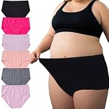 WhilyeePam Women's Cotton Plus Size Underwear Ladies Panties Briefs XL-5XL 6 Pack Ladies Underwear