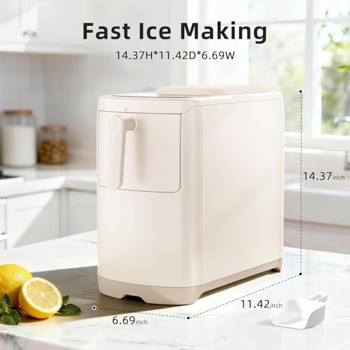 Image of Antarctic Star Portable Countertop Ice Maker with Self-Cleaning, 18Lbs /24H, One-Touch Operation, Ice Scoop for Home, Kitchen, Office(White)
