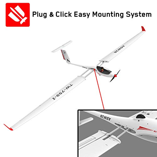 Volantexrc Rc Glider Airplane Asw28 Electric Rc Sailplane 2.6M Wingspan & Plastic Unibody Fuselage Brushless Pnp Version With Power Brushless Motor No Remote No Battery (759-1 Pnp) #TOP6