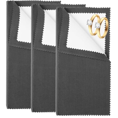 WUSJCOF 3 piezas Paños para limpiar plata, paños para pulir plata, limpiar plata, gamuza limpia plata, para el cuidado y la limpieza de plata auténtica y joyas de plata