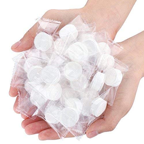 Miniatura 3 de 1 paquete (100 unidades) desechable portátil mini toalla de algodón comprimido mejor para acampar al aire libre, viajes, salón y uso diario