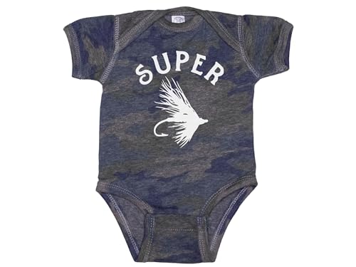 Image of Ebenezer Fire Camo Onesie/Super Fly/Baby Fishing Outfit/Funny Newborn Bodysuit