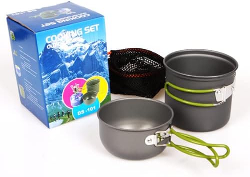 Kit Panelas Compactas para Camping Trekking Pescaria Alumínio 2 P...