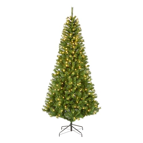 National Tree Company 7.5 ft Pre-lit Artificial Christmas Tree, Slim Winchester Pine, 350 LED Lights, 1,000 Branch Tips, Includes Stand, Green