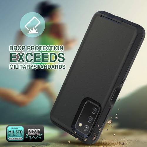 Image of Case for Galaxy A03S, Heavy-Duty Tough Rugged Shockproof Drop Protective Cover Cases for Samsung Galaxy A03S, Black