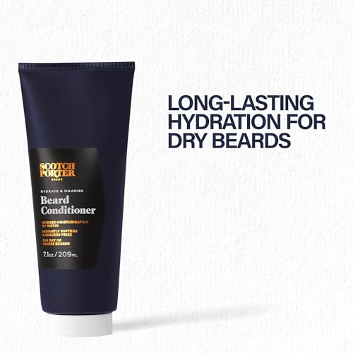 Image of Scotch Porter Hydrate & Nourish Beard Conditioner - Long-Lasting Moisture Helps Strengthen, Reduce Frizz & Promote Healthy Hair Growth for Dull, Dry, Coarse Beards - Porter House Scent, 7.1 oz. Bottle
