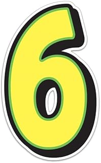 Giant Magnetic Numbers 10" × 16" - Bright Yellow with Green Border - .024 Magnetic Material for Mailbox Number, Vehicle Numbers, Garage Door Address Signs, Metal Surface Signage, Number 6 - Pack of 2