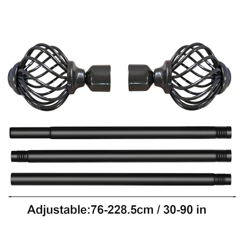 Tringle à rideaux télescopique extensible en fer robuste avec embouts - 8