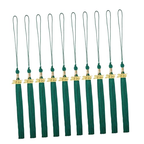 UGPLM 10x Graduation Tassels 2025 Party Favors Decor for School Graduation Cap Tassels, Green