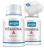Vitamina A Pura 1200mcg PiùLife 4000 UI Per Compressa, Retinoidi Integratore, Vitamina A Retinolo (Acetato Di Retinile) Antiossidante Integratore Occhi Vista Pelle, Difese Immunitarie